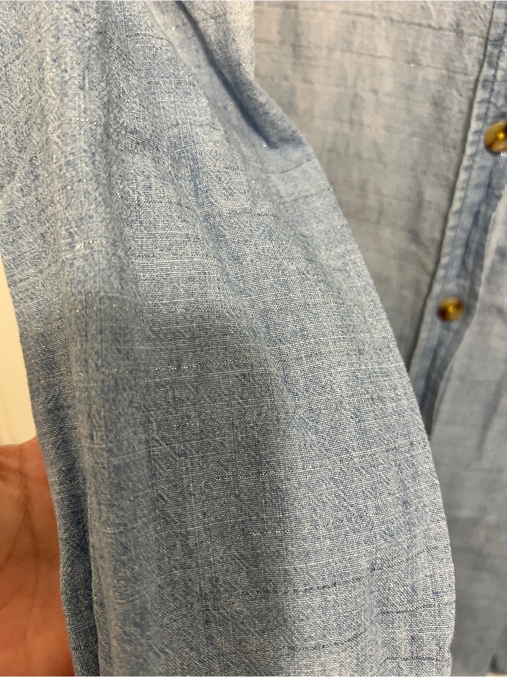 MAEVE ANTHROPOLOGIE Embroidered Sequin  Denim Chambray Button Down Floral - Picture 6 of 10